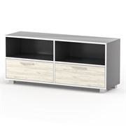Влада. 28.28 Тумба TV (2 ящика + 2 ниши) Серый Графит/Дуб Белый Craft